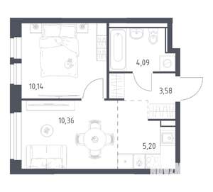 1-к квартира, вторичка, 33м2, 8/17 этаж