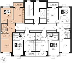 2-к квартира, вторичка, 58м2, 4/17 этаж