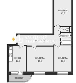 3-к квартира, вторичка, 69м2, 8/17 этаж