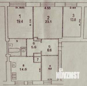 4-к квартира, вторичка, 100м2, 2/5 этаж