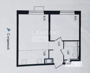 2-к квартира, вторичка, 43м2, 11/12 этаж