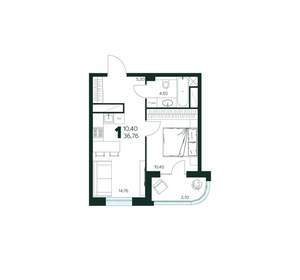 1-к квартира, вторичка, 37м2, 4/9 этаж
