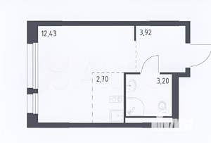 1-к квартира, вторичка, 22м2, 13/17 этаж