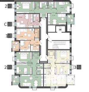 2-к квартира, строящийся дом, 72м2, 3/5 этаж