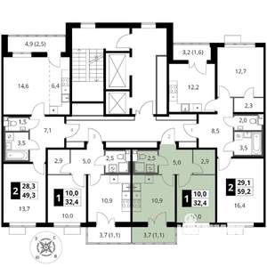 1-к квартира, вторичка, 32м2, 11/16 этаж