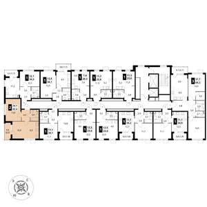 2-к квартира, вторичка, 42м2, 7/17 этаж