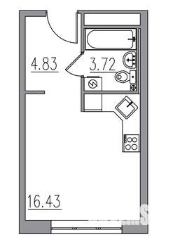 Студия квартира, вторичка, 25м2, 5/8 этаж