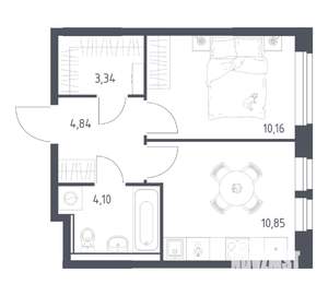 1-к квартира, вторичка, 33м2, 13/17 этаж