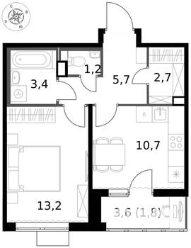 1-к квартира, вторичка, 39м2, 9/17 этаж