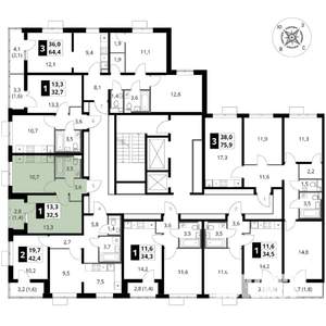 1-к квартира, вторичка, 33м2, 2/17 этаж