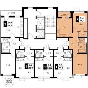 2-к квартира, вторичка, 58м2, 5/17 этаж