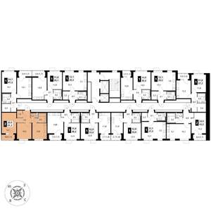 2-к квартира, вторичка, 51м2, 5/17 этаж