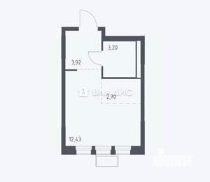Студия квартира, вторичка, 22м2, 5/17 этаж