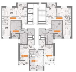 2-к квартира, строящийся дом, 58м2, 2/17 этаж