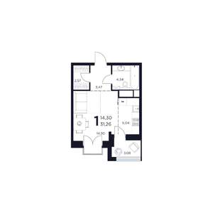 1-к квартира, вторичка, 31м2, 8/15 этаж