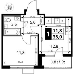 1-к квартира, вторичка, 35м2, 16/16 этаж