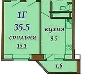 1-к квартира, вторичка, 34м2, 11/18 этаж