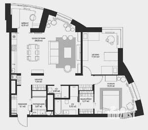 3-к квартира, вторичка, 114м2, 20/23 этаж