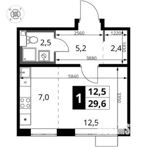 Студия квартира, вторичка, 30м2, 16/16 этаж