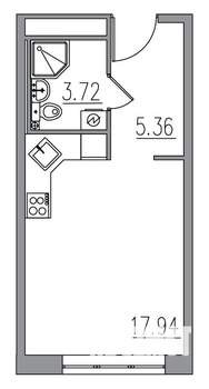 Студия квартира, вторичка, 27м2, 5/8 этаж