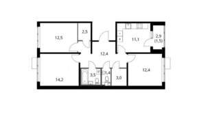 3-к квартира, вторичка, 75м2, 15/16 этаж