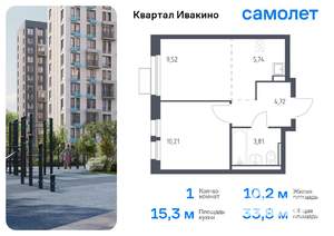 1-к квартира, вторичка, 34м2, 5/17 этаж