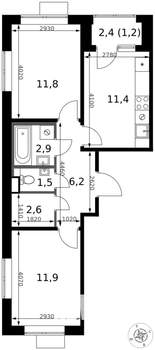 2-к квартира, вторичка, 50м2, 10/17 этаж