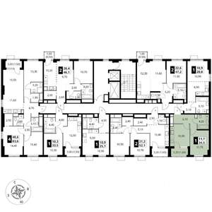 1-к квартира, вторичка, 34м2, 9/17 этаж