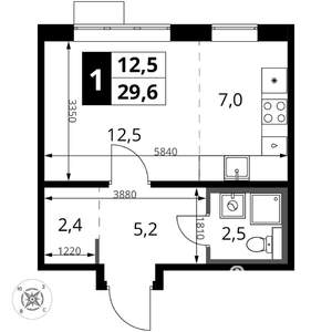 Студия квартира, вторичка, 30м2, 16/16 этаж