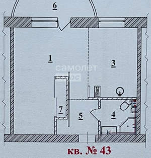 1-к квартира, вторичка, 33м2, 4/5 этаж