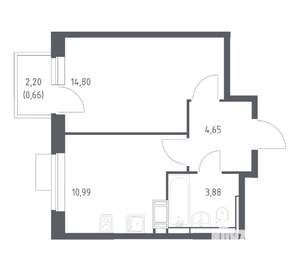 1-к квартира, вторичка, 35м2, 3/12 этаж