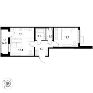 2-к квартира, вторичка, 48м2, 15/17 этаж