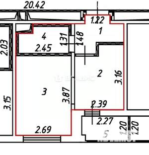 1-к квартира, вторичка, 24м2, 7/13 этаж