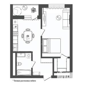 1-к квартира, вторичка, 43м2, 11/14 этаж