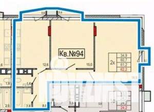 2-к квартира, вторичка, 61м2, 2/8 этаж