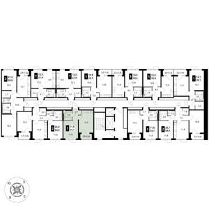 1-к квартира, вторичка, 35м2, 4/17 этаж