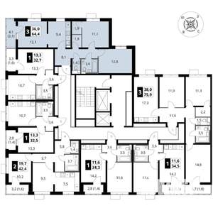 3-к квартира, вторичка, 64м2, 2/17 этаж