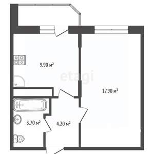 1-к квартира, вторичка, 36м2, 10/17 этаж