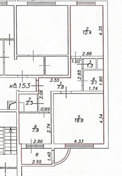 2-к квартира, вторичка, 54м2, 5/17 этаж