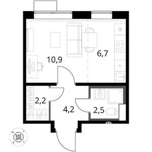 Студия квартира, вторичка, 27м2, 14/17 этаж