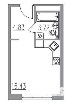 Студия квартира, вторичка, 25м2, 8/8 этаж