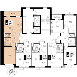 2-к квартира, вторичка, 48м2, 10/17 этаж