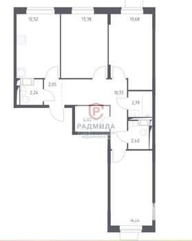 3-к квартира, вторичка, 78м2, 6/12 этаж