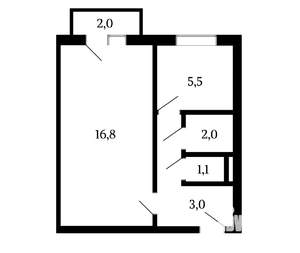 1-к квартира, вторичка, 29м2, 7/9 этаж