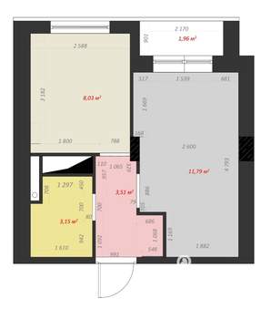 1-к квартира, вторичка, 27м2, 3/4 этаж