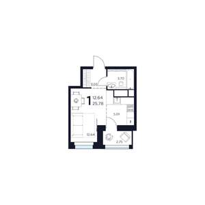 1-к квартира, вторичка, 26м2, 9/15 этаж