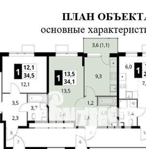 1-к квартира, вторичка, 34м2, 9/16 этаж