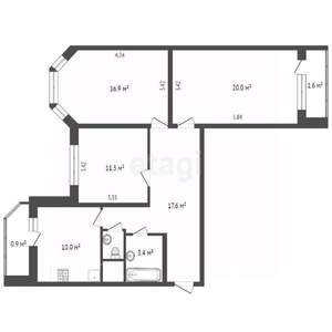 3-к квартира, вторичка, 81м2, 24/25 этаж