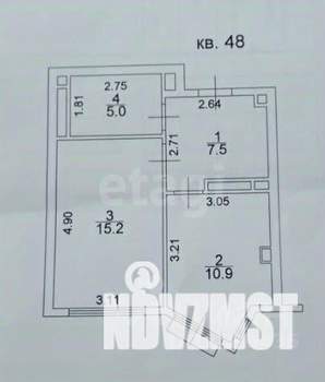1-к квартира, вторичка, 39м2, 3/5 этаж