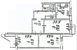 3-к квартира, вторичка, 78м2, 14/17 этаж